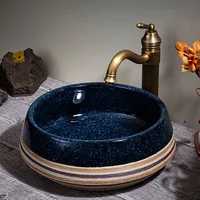 Europe Vintage Style Ceramic Art Basin Sinks Counter Top Wash Basin Bathroom Vessel Sinks Vanities ceramics wash basin