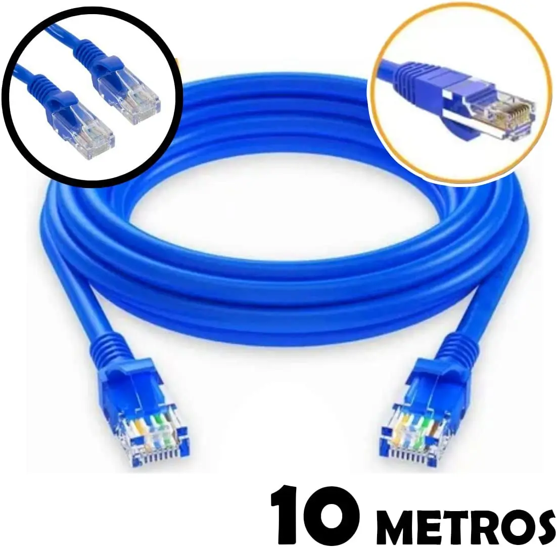 

NEW RJ45 Blue Ethernet Network Cable With Connector Cable With 10 Meters Voltage Resistant Fold Drop Patch Cord Cat5e 100% Coppe