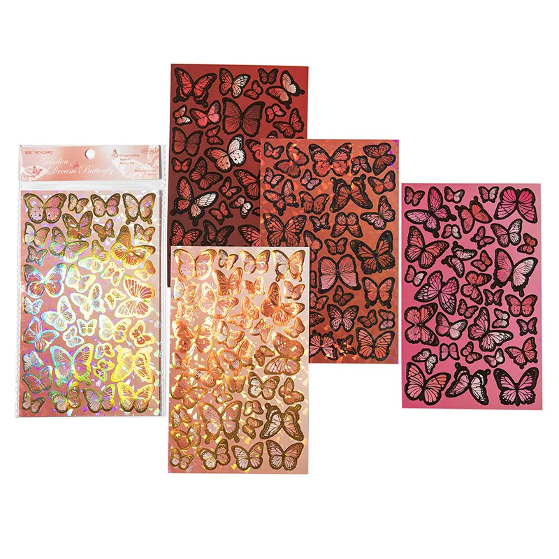 

Набор наклеек ретро с золотой бабочкой 4 листов