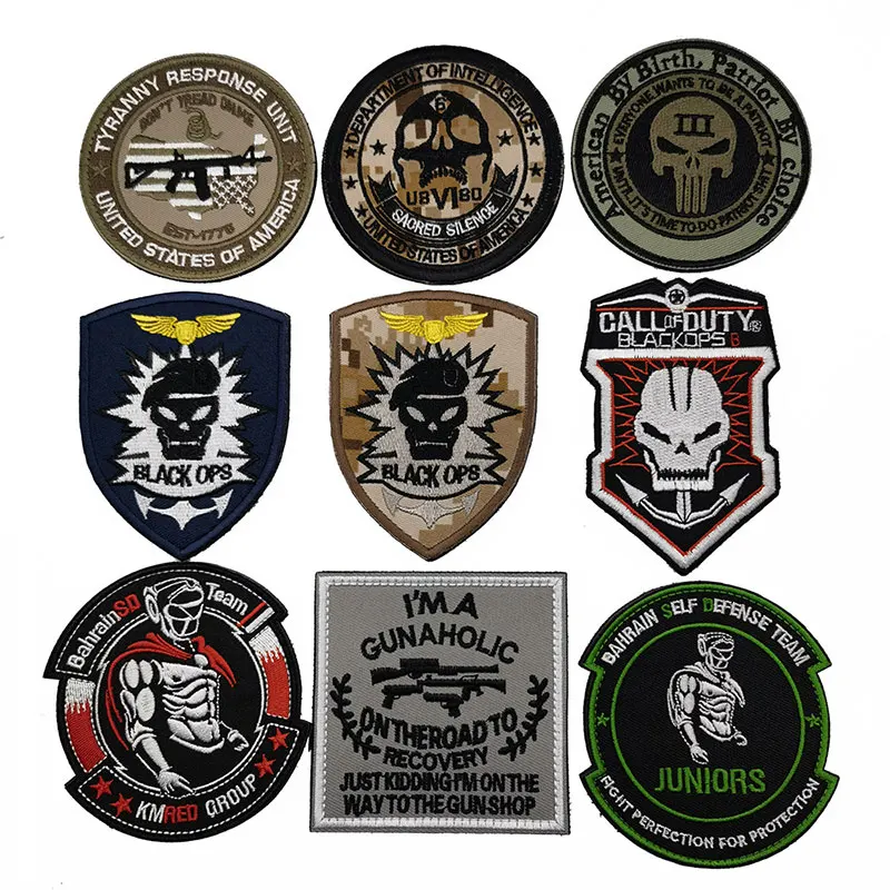 

Patriotic Punisher Embroidered Cloth Patch Black Ops Desert Digital Armband Hook&Loop Tactical Patch рюкзак Patch Broderie Logo