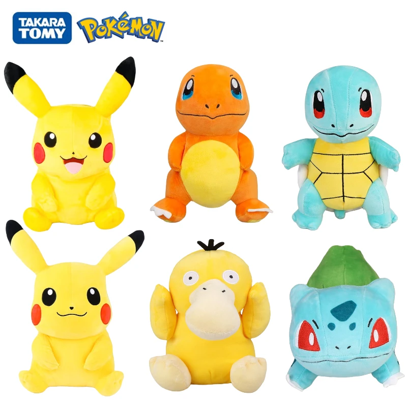 Original Pokemon Plush Toy Pikachu Bulbasaur Squirtle Charmander Psyduck Cartoon Anime Figure Stuffed Dolls Kids Xmas Gifts