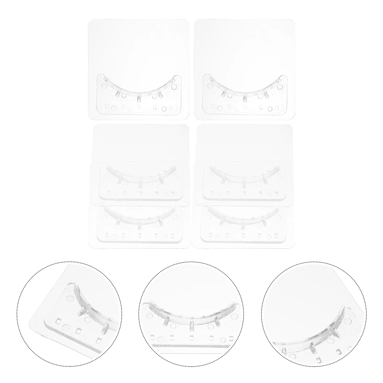 

6 Pairs Sticky Curtain Rod Brackets Nail-free Wall Curtain Pole Holder Shower Curtain Rod Holder