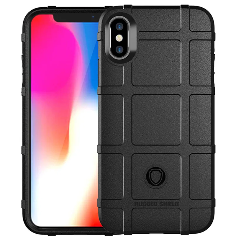 

Armor Heavy Silicone Cases for apple iphone xs x Matte Rubber Soft Phone Back Cover for iPhone X XS ShockProof Shield Case