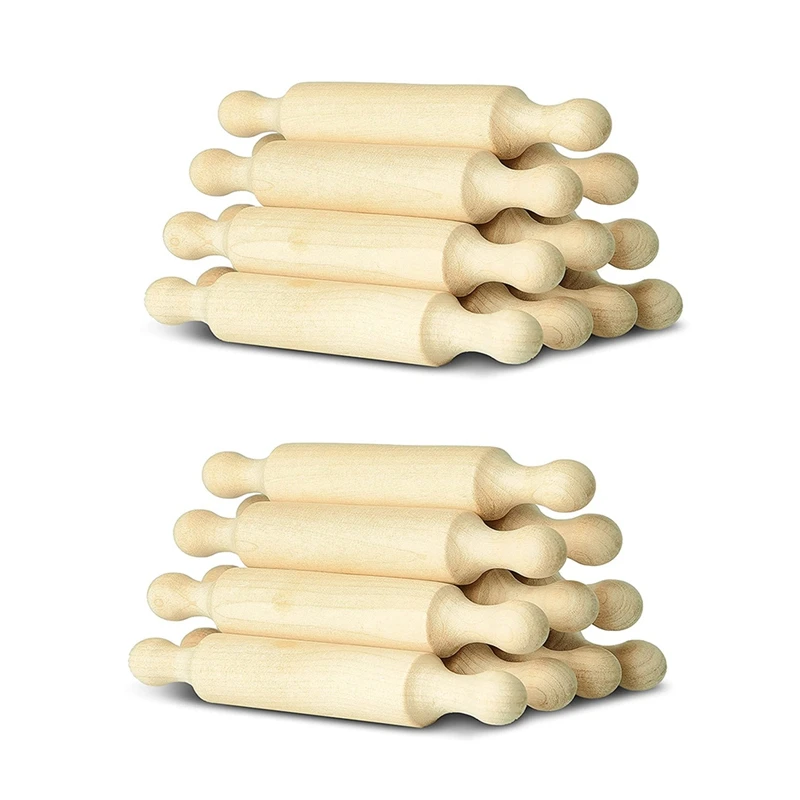 

20X Wooden Mini Rolling Pin 6 Inches Long Kitchen Baking Rolling Pin Small Wood Dough Roller For Children Fondant Pasta