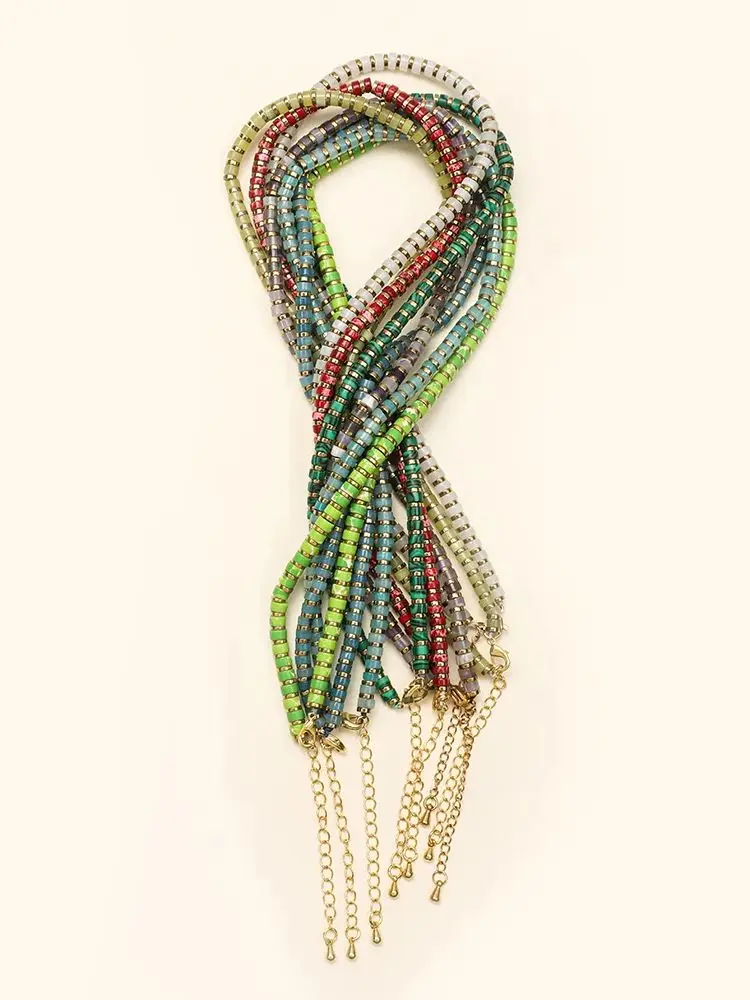 Женская цепочка-чокер из натурального камня с кристаллами