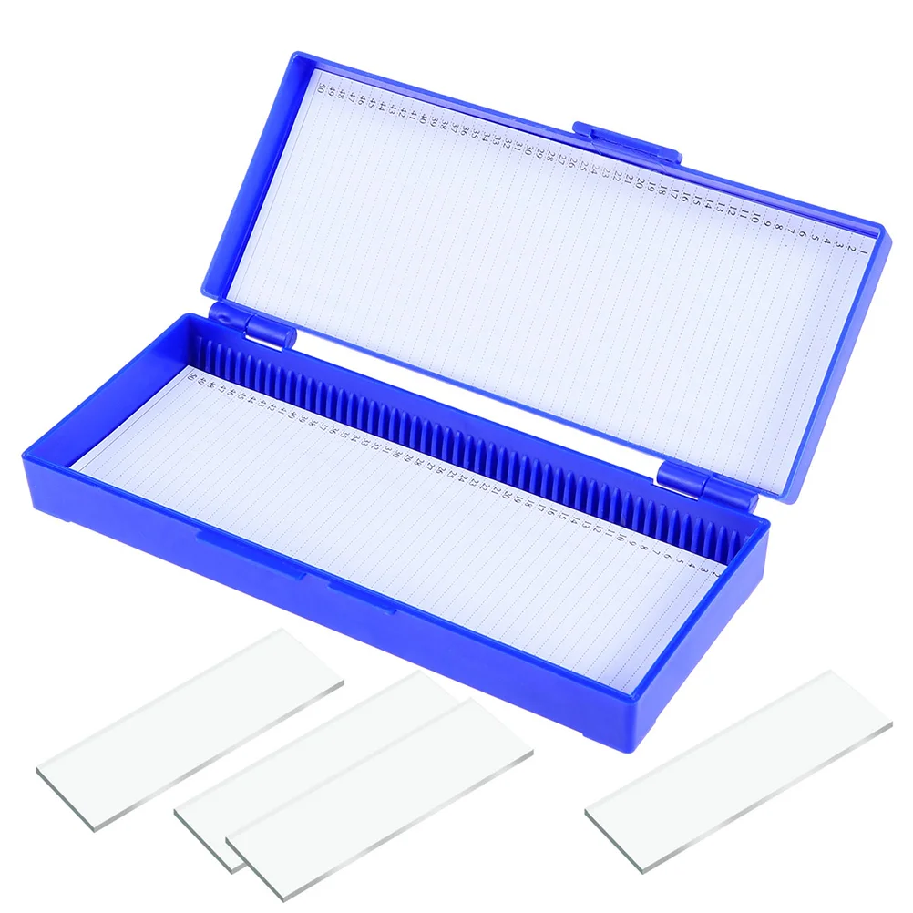 

2Pcs Slide Cases Packing 50 Slides Pathological Boxes Opening Slide Mailers for Supplies (Dark Blue)