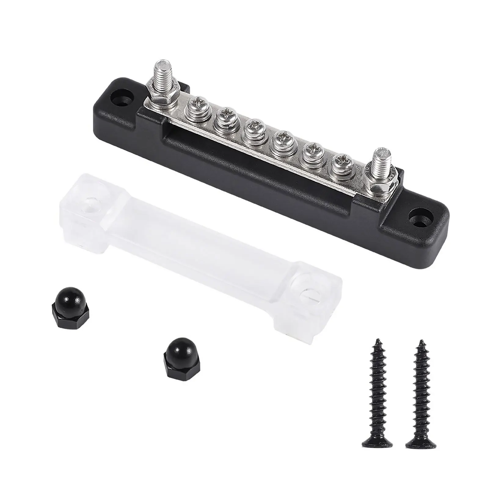 

6 Terminal Bus Bar 150A BusBar Block With Cover Ground Distribution Power Distribution Terminal Block Practical For Car Boat