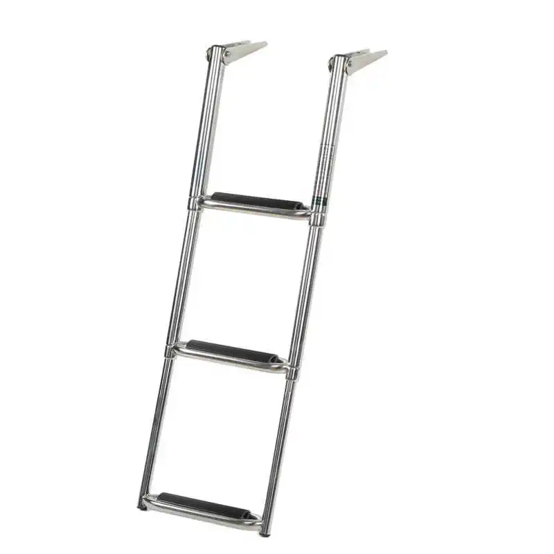 Boat Ladder Practical 3 Step Marine Ladder 400lbs Bearing Silver Weather Resistant for Trucks for RVs