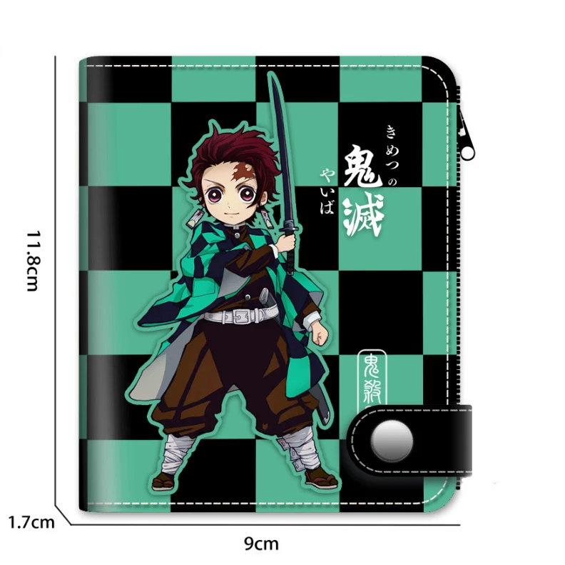 E-Mell Demon Slayer Kamado Tanjirou Agatsuma Zenitsu Hashibira Inosuke Tomioka Giyuu Kochou Shinobu Short Buckle Wallet