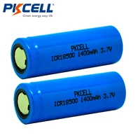 2pcslot pkcell icr 18500 battery 3 7v 1400mah rechargeable battery 18500 bateria recarregavel lithium li ion batteies baterias