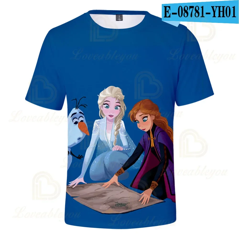 Детские футболки с героями мультфильмов Анна Эльза яркая Одежда для мальчиков и
