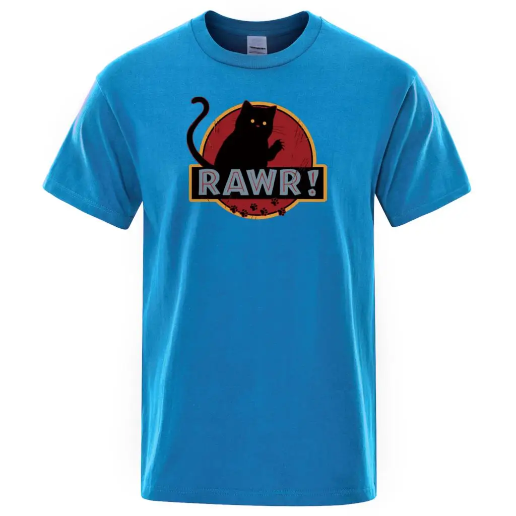 

2019 Summer Cotton New Man Tshirt Streetwear Rawr Cat Men's T-Shirt Funny Monster Tops High Quality T shirts Male Tee Shirt