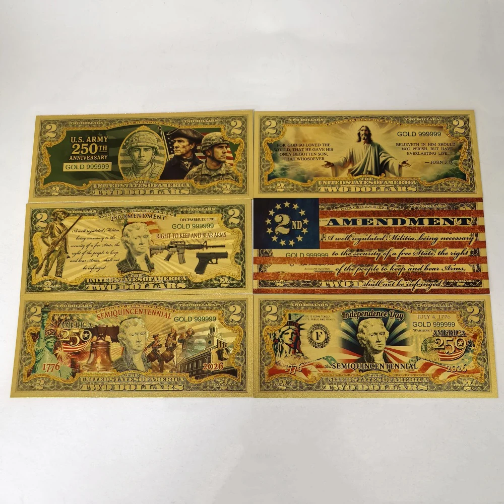 Коллекционная пластиковая банкнота США 2 доллара 2025 года