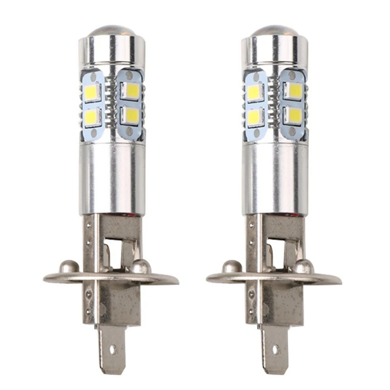 

2Pcs Car Fog Lamp 100W H1 LED Headlight Bulbs 6000K 2835 SMD 10LED Super Bright Car High Low Beam Motorcycle Headlights