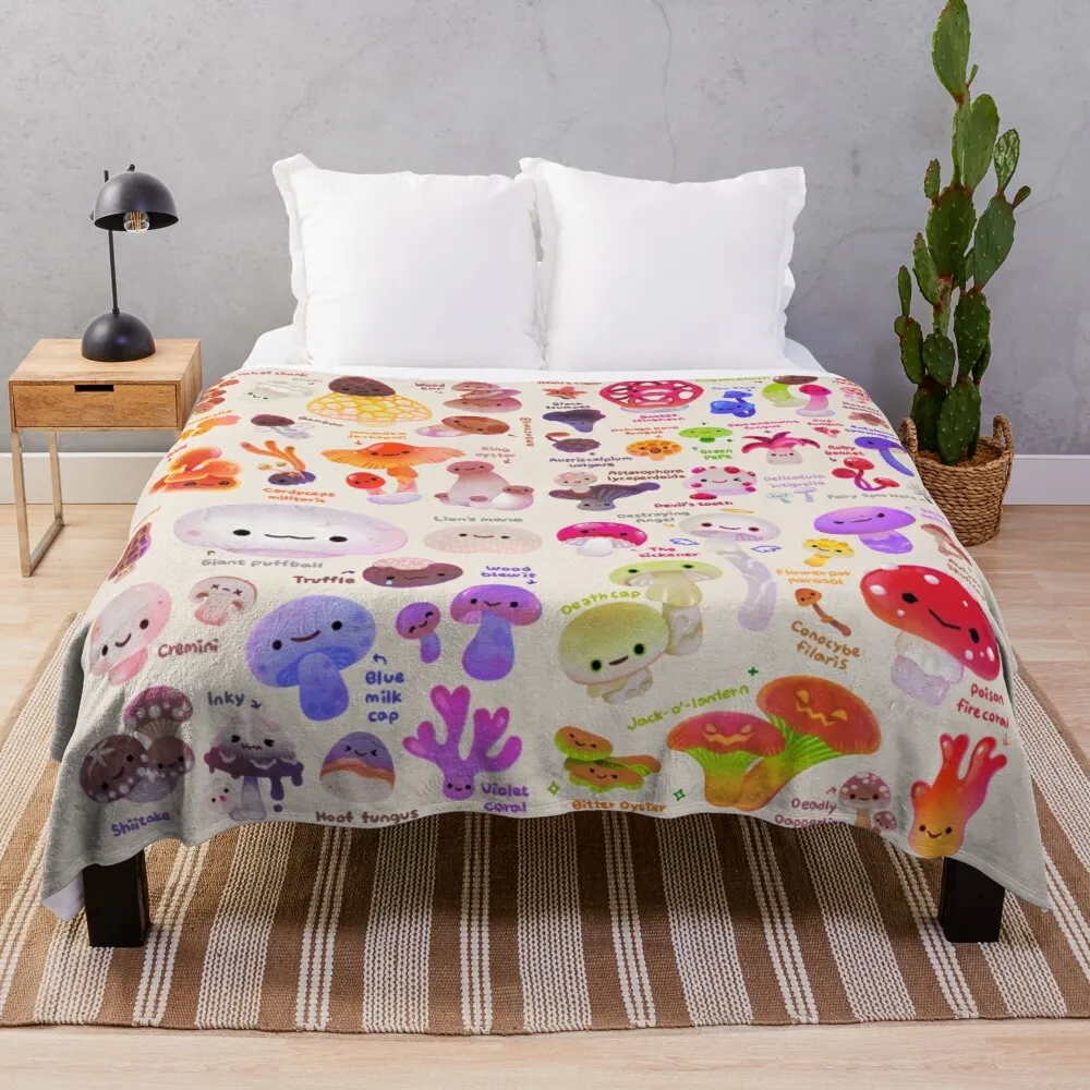 

Muslin Plaid Large Mushroom - Light Kawaii Bedding Missoni Fur Blanket Chunky Throw Blankets