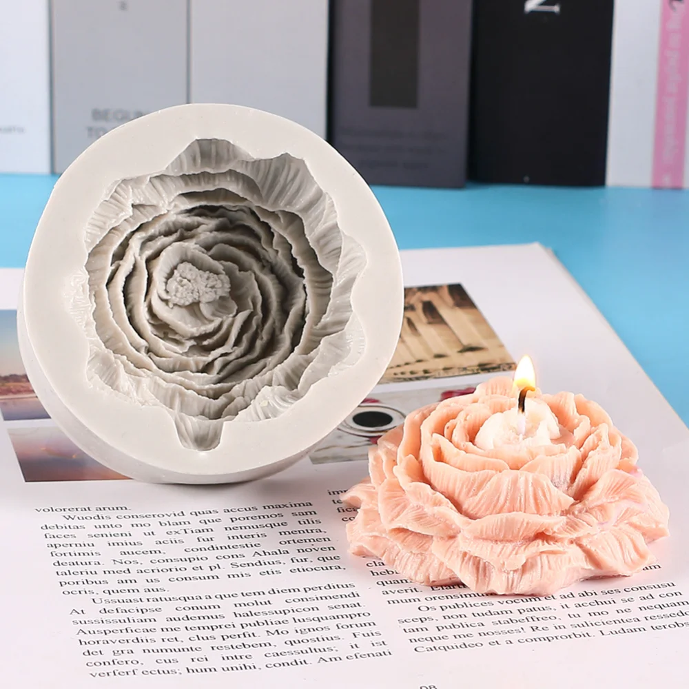 

DIY Peony Flower Silicone Candle Mold Fragrance Candle Mold Resin Gypsum Soap Making Mold Home Wedding Decor Gifts
