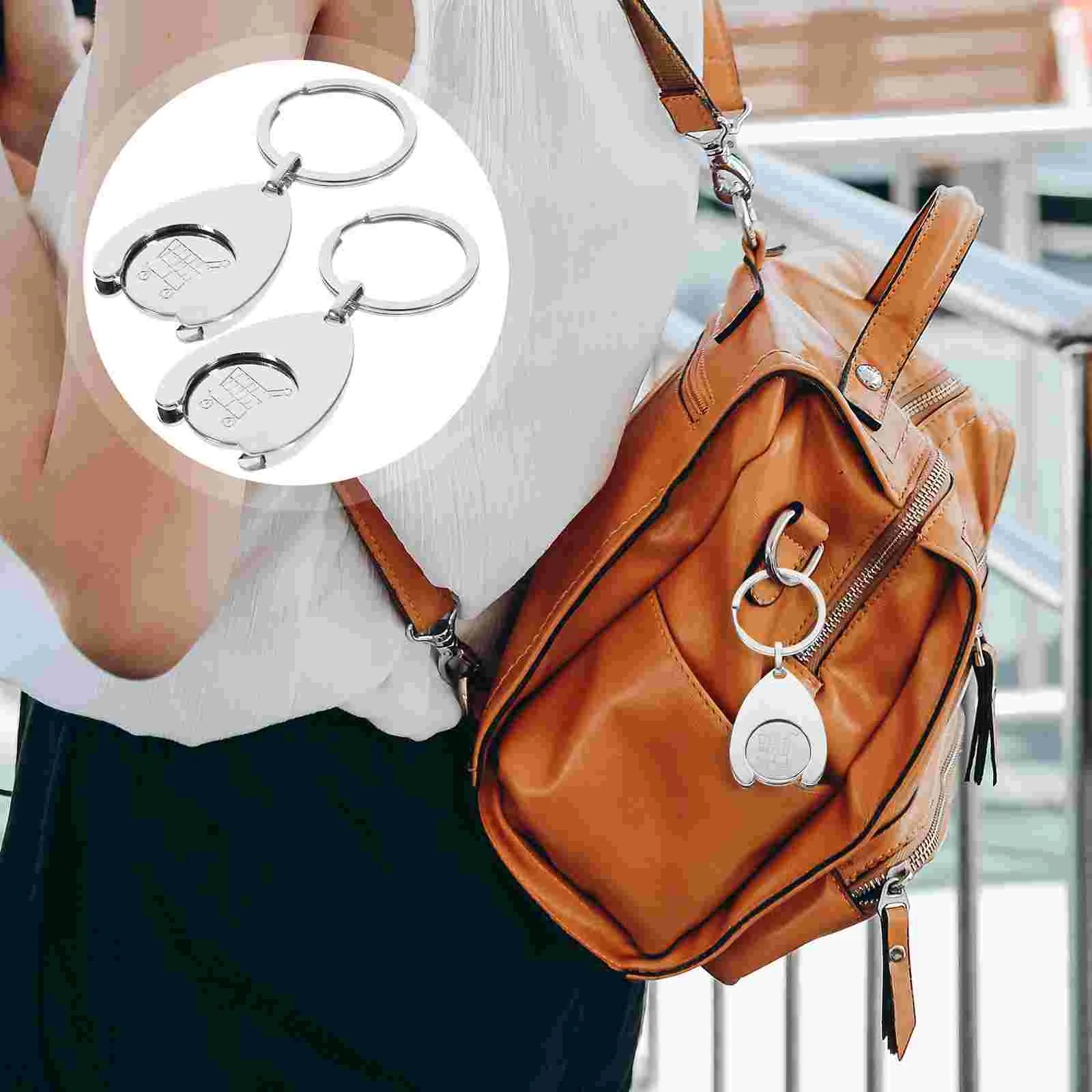 2 шт. тележка для жетона брелоки ключей цепочка украшение монет держатель