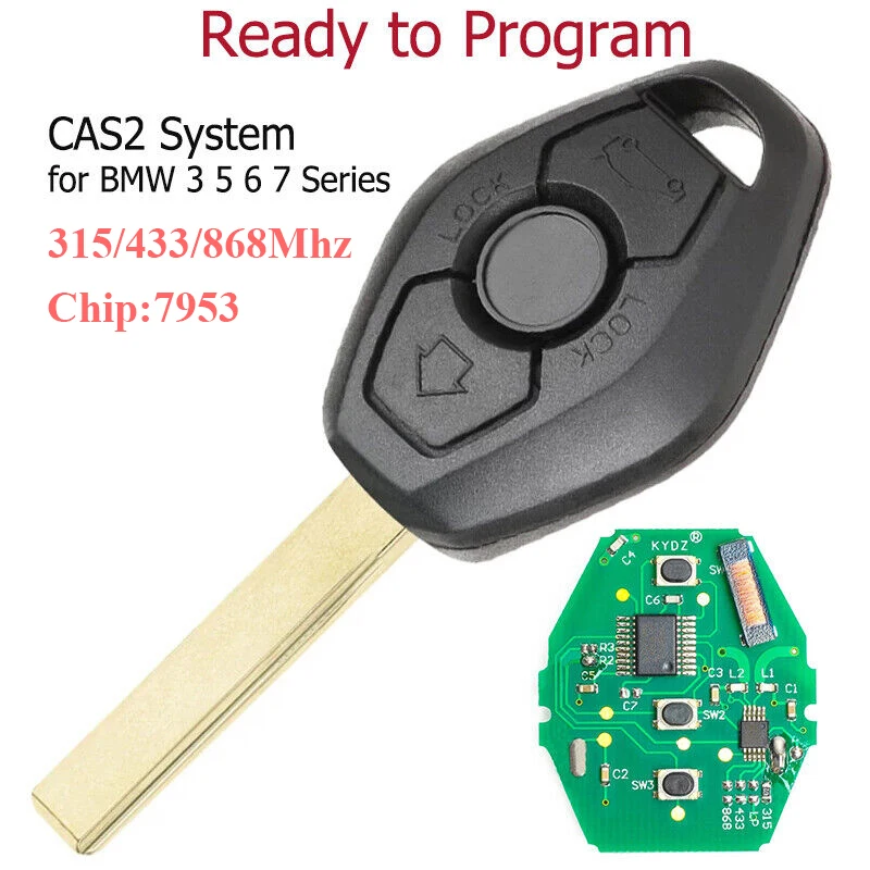 

CAS2 System Car Remote Key For BMW CAS2 3/5 Series E46 E60 E83 E53 E36 E38 315/433/868 Mhz With ID46 7953 Chip HU92 Blade