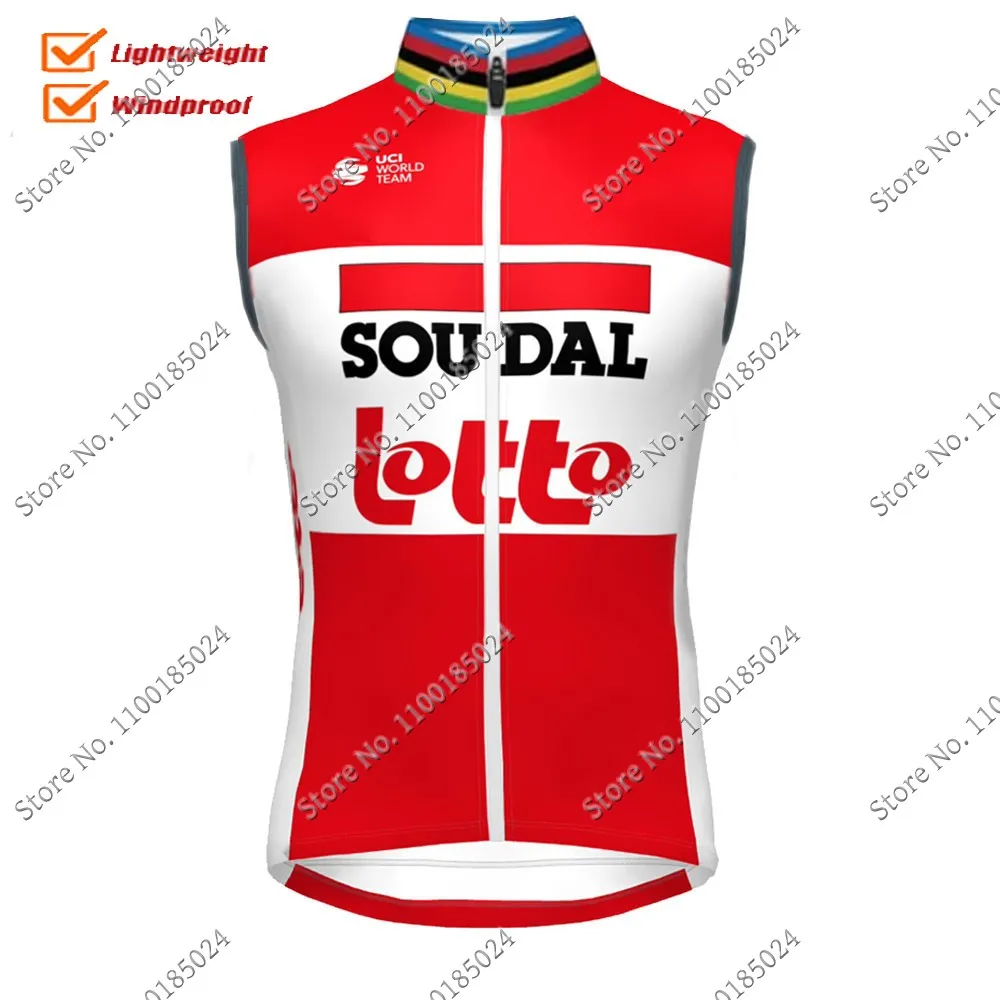 2022 красный ветрозащитный жилет Lotto Soudal Team легкий велосипедный без рукавов майка