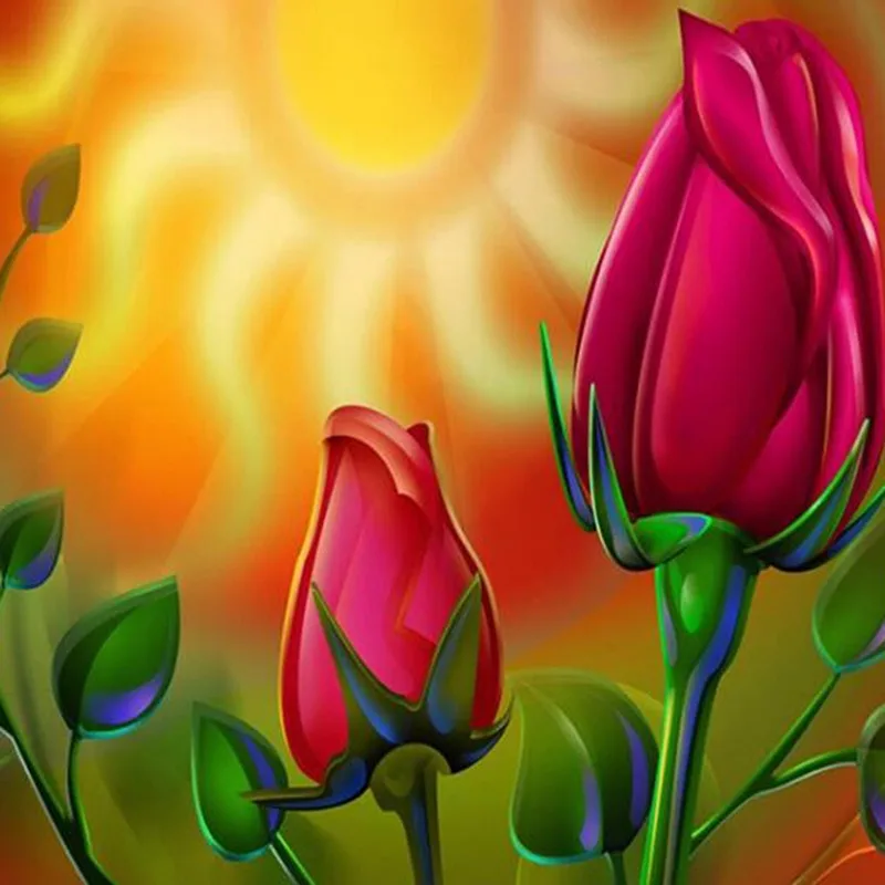 

5d Алмазная мозаика, вышивка крестиком, цветок, алмазная вышивка, Полный Круглый тюльпан, алмазная живопись стразы, картины