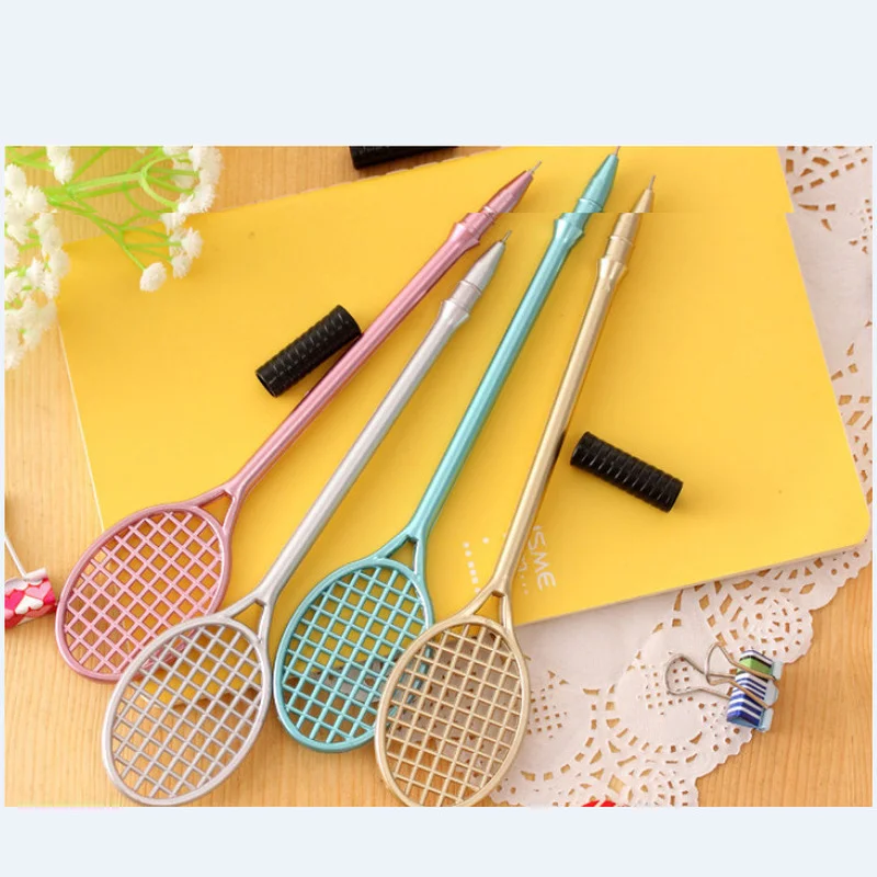 40 Pcs Gel Pens Set Creative Stationery Small Fresh Plastic Mini-grid Badminton Racket for Kawaii School Office Supplies