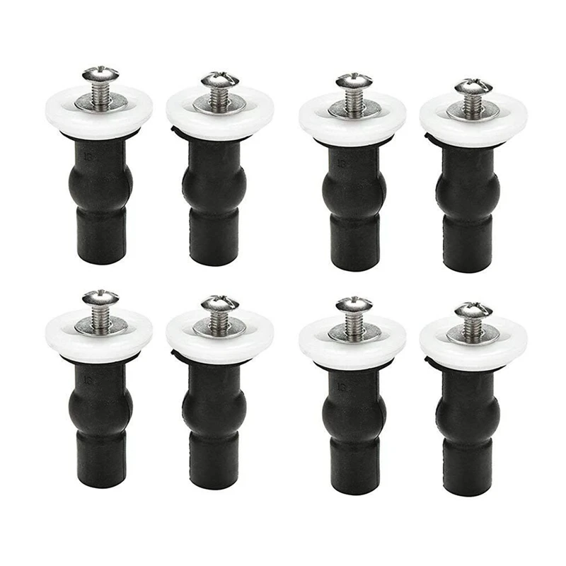 

Hot SV-Toilet Seat Top Fix Screws Fixings 4 Pairs Universal Expanding Rubber Screw Top Nuts Blind Hole Hinges Fittings 8Pcs