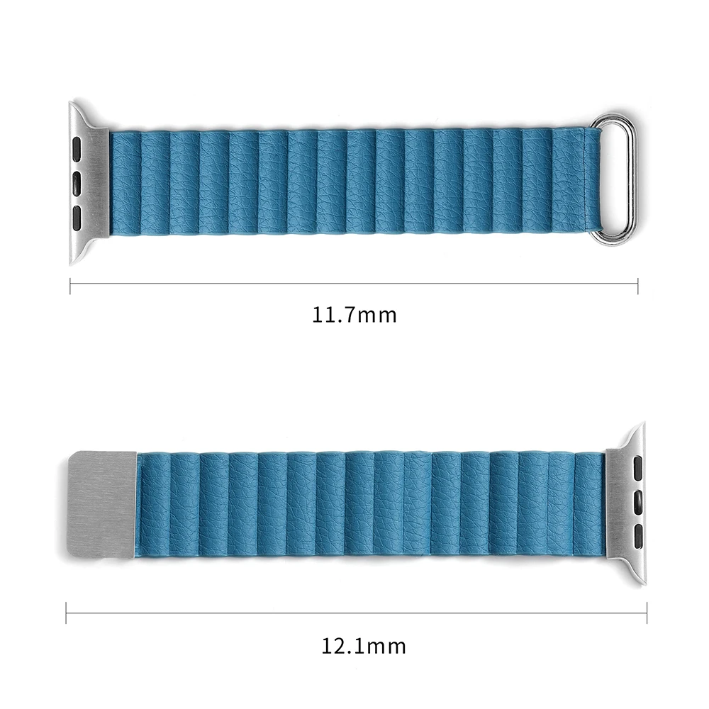 Leather Metal Magnetic Strap for Apple Watch 7 6 5 4 3 2 1 Stainless Steel Band 44mm 40mm 42mm 38mm 41mm 45mm Wristband Bracelet
