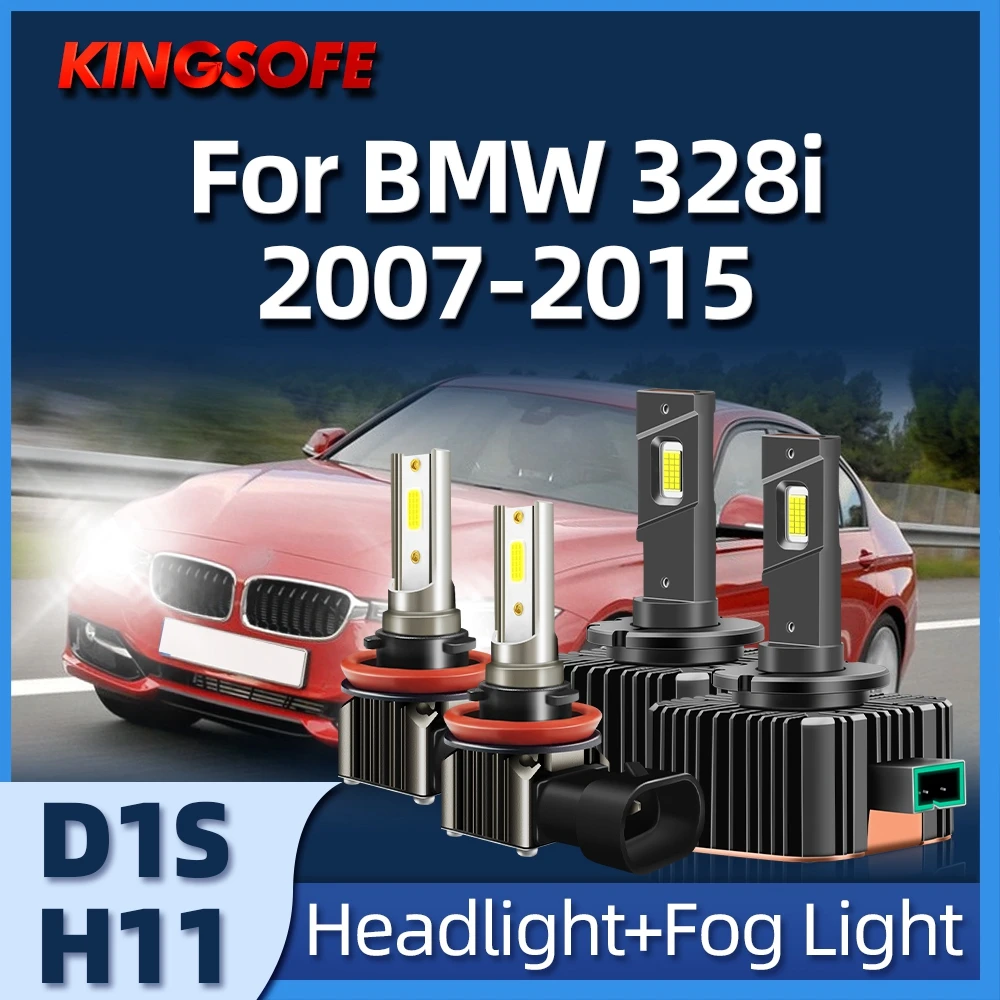 

4x лампочки D1S светодиодные фары + H11 комплект противотуманной фары 6000K подходят для BMW 328i 2007 2008 2009 2010 2011 2013 2014 2015