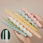 Новая геометрическая вращающаяся форма для свечей, длинная силиконовая форма для спиральных свечей, форма для церковных свечей, форма для свечей из смолы