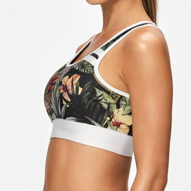 NAIKEWAY Forest Tights and Vest Set Fitness Yoga Bra Autumn New Pattern Colorful Hips Tight Sports Vest