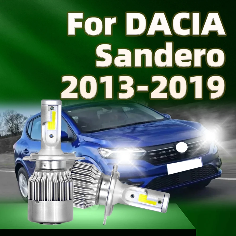 

2 шт., автомобильные лампы для передних фар, 6000 лм, H4, 2013 K, автомобильные лампы для DACIA Sandero 2014, 2016, 2015, 2017, 2018, 2019,