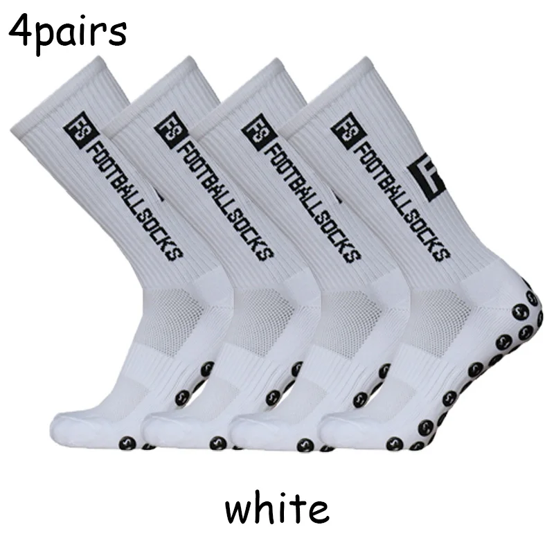 4pairs/set New FS Football Socks Grip Non-slip Sports Socks Professional Competition Rugby Soccer Socks Men and Women