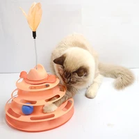cat teaser toy space tower tracks cat toys interactive cat intelligence training amusement plate tower pet products cat tunnel