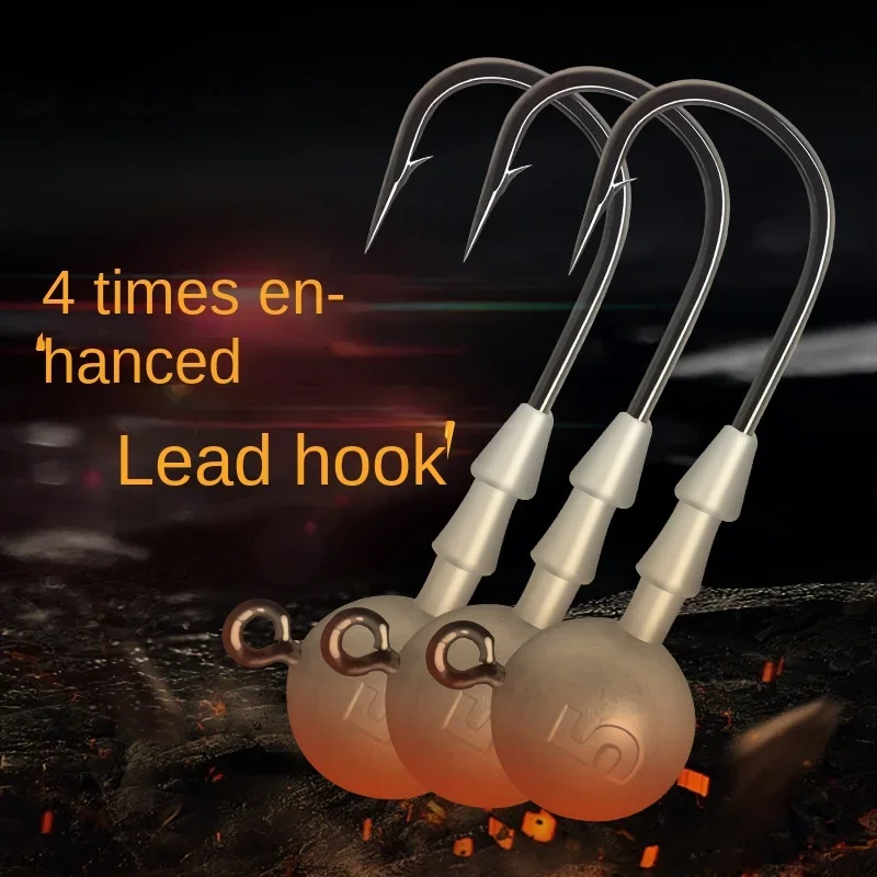 Luya крючок со свинцовой головкой 50 шт. 4-кратный усиленный мягкий червь. Кривая