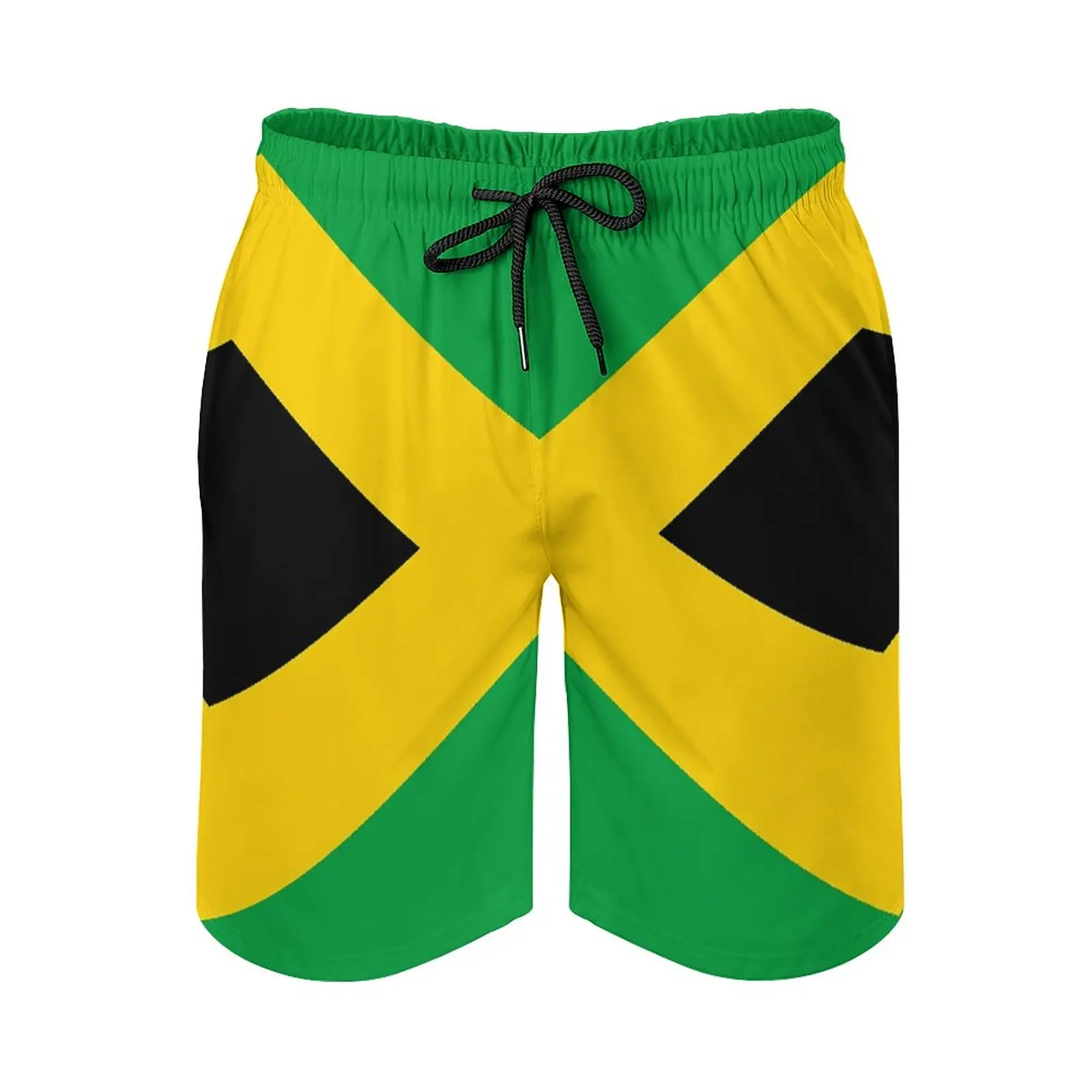 

Anime Men's Beach Shorts Jamaican Flag Loose Elastic Beach Casual Graphic Hawaii Pants Basketball Adjustable Drawcord Breathable
