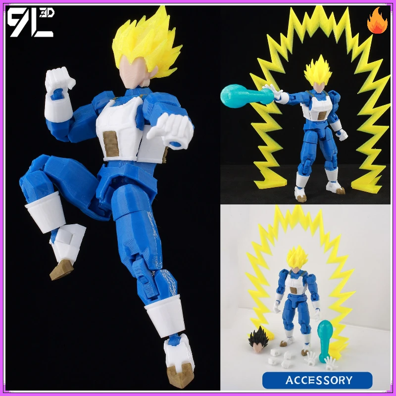 Фото Коллекционная фигурка 9L3D Dragon Ball: Гоку, 15 см, полностью подвижная, из ударопрочного материала PETG, игрушка-подарок №1
