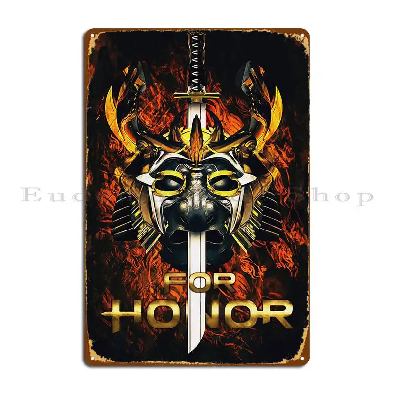 

For Honor Samurai Metal Sign Wall Cave Retro Design Cinema Pub Tin Sign Poster