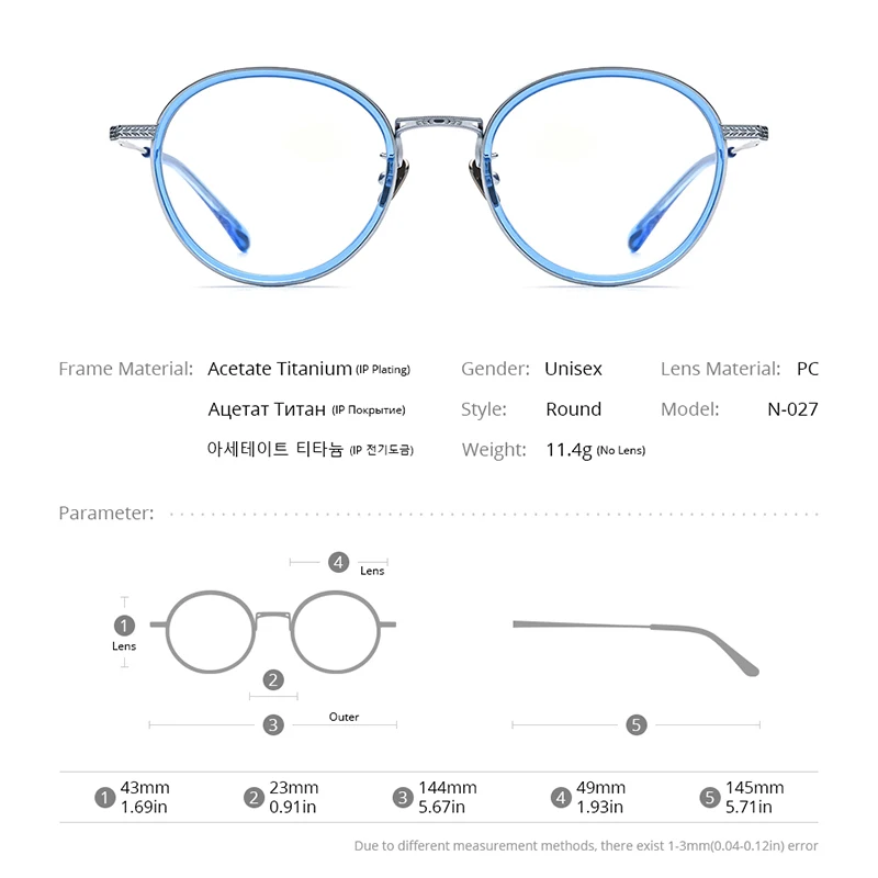 FONEX Оправа для очков Мужская/женская из ацетата в стиле ретро