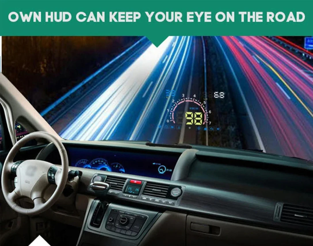 Фото Проекционный дисплей BigBigRoad HUD на лобовое стекло автомобиля, OBD2, для Nissan Lafesta, Altima, Teana, Almera, Sentra, NV350, Caravan, Rider №1
