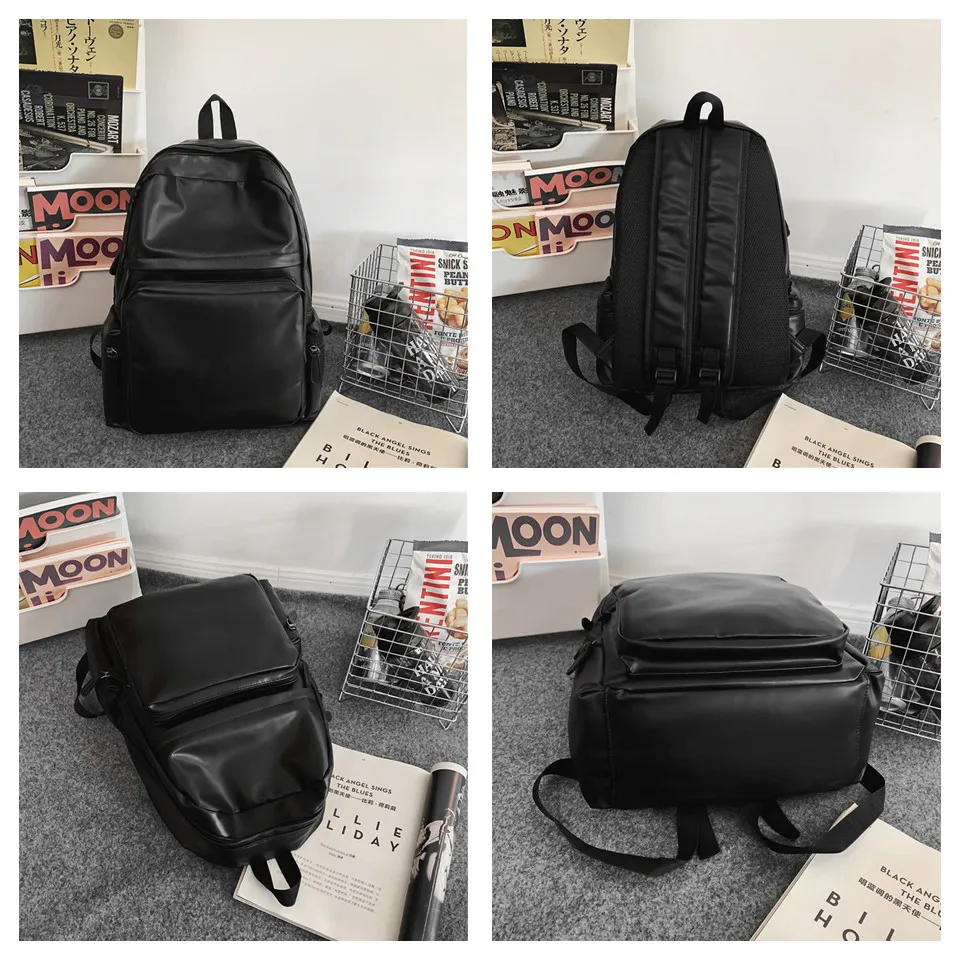 Waterproof Pu Women Backpack Zipper School Bag For Teenagers Small Backpack Shoulder Female Rucksack