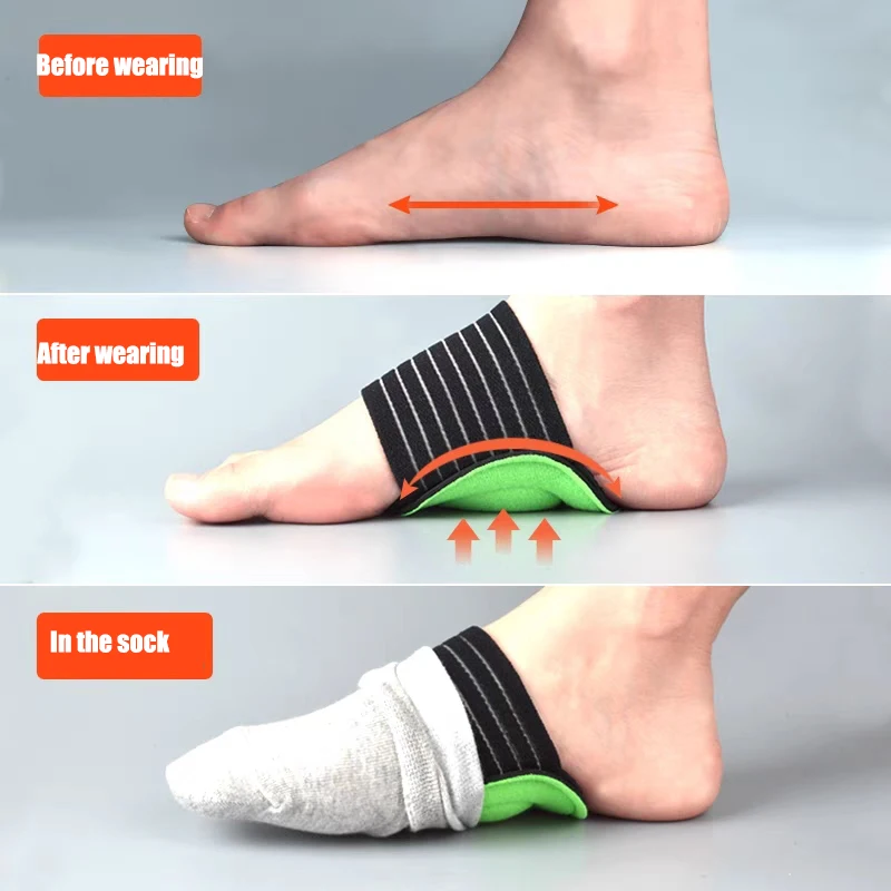Orthopedic Insoles for Flat Feet Arch Support Orthotic Shoe Insoles for Men Plantar Fasciitis Relief Therapy Flatfoot Corrector
