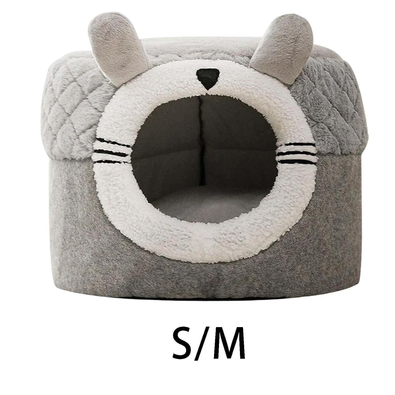

Foldable Cats Bed with Removable Washable Cushioned Pillow Non Slip Warm Tent Bed House for Cat Puppy Kitten Bed for Indoor Cats