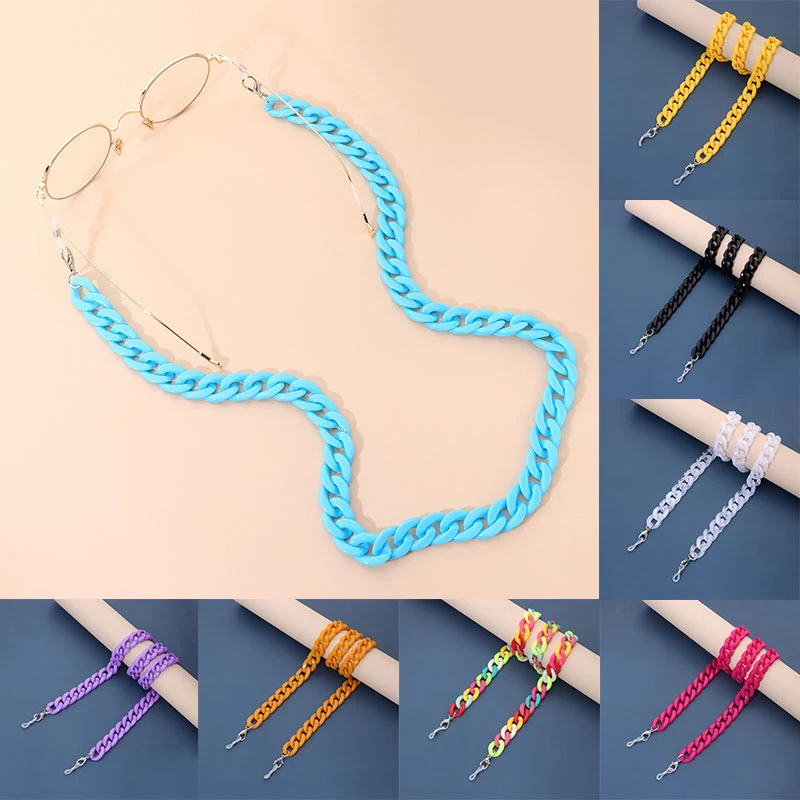 

2021 New Fashion Acrylic Glasses Chains Holder Cord Reading Sunglasses Chain Women Eyeglasses Hanging Neck Chain Strap Rope