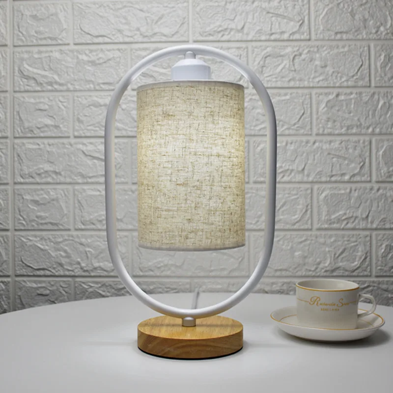 Настольная лампа для скандинавского стола с USB LED ночным светильник из ткани