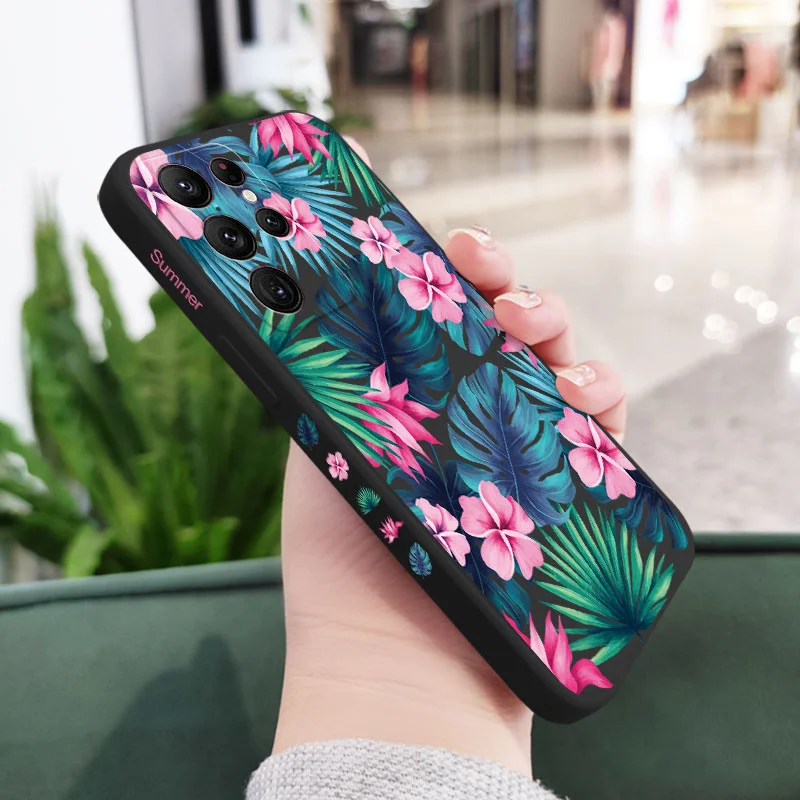 Colorful Flowers Phone Case For Samsung Galaxy S23 S22 S21 S20 Ultra Plus FE S10 S9 S10E Note 20 ultra 10 9 Plus Cover