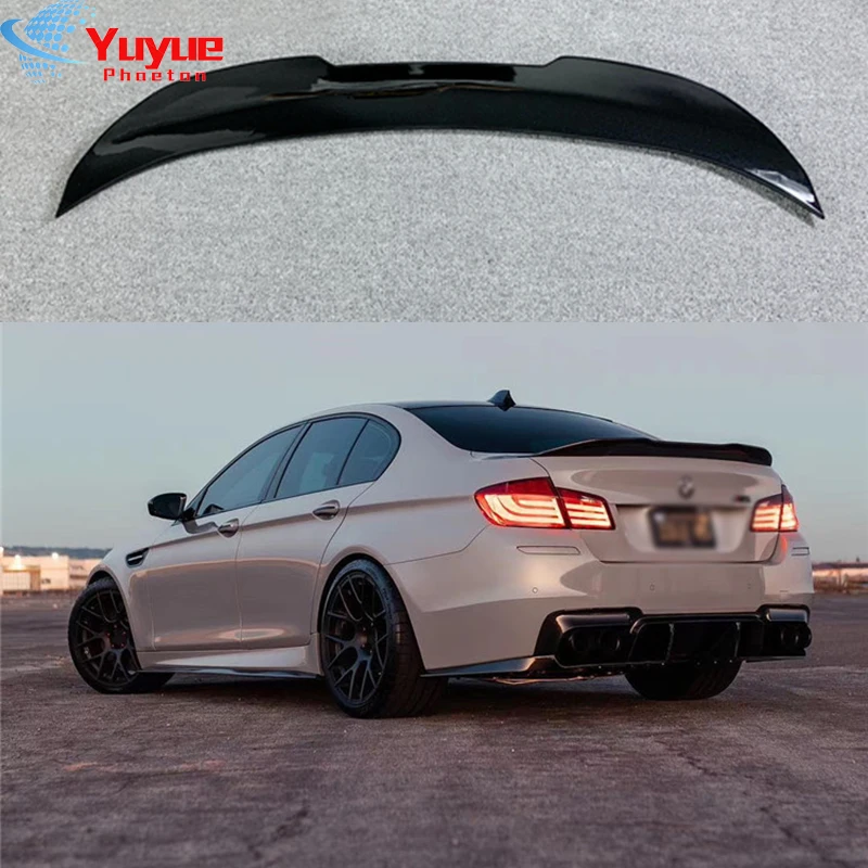 

PSM Style Rear Trunk Lid Spoiler Wing For BMW F10 F18 5 Series M5 2011-2017 Splitter Lip Carbon Fiber Car Decklid Flap Trim