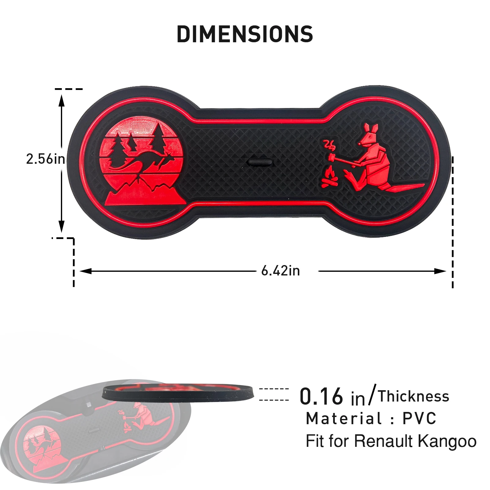 Нескользящая подставка для автомобильных подстаканников Renault Kangoo 2021 2022 2023 лет