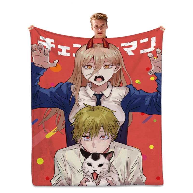 

Chainsaw Man Anime Throw Towel Woven Blanket for Home Bedroom Bed Tapestry Bedspread Towels Sofa Chair Cover Mat Rug