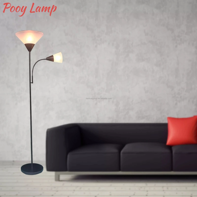 

Standing Lamp for Living Room Tall Lamps for Bedroom Metal and Polycarbonate Finish Adjustable 2 Lamp Holder E27 and E27