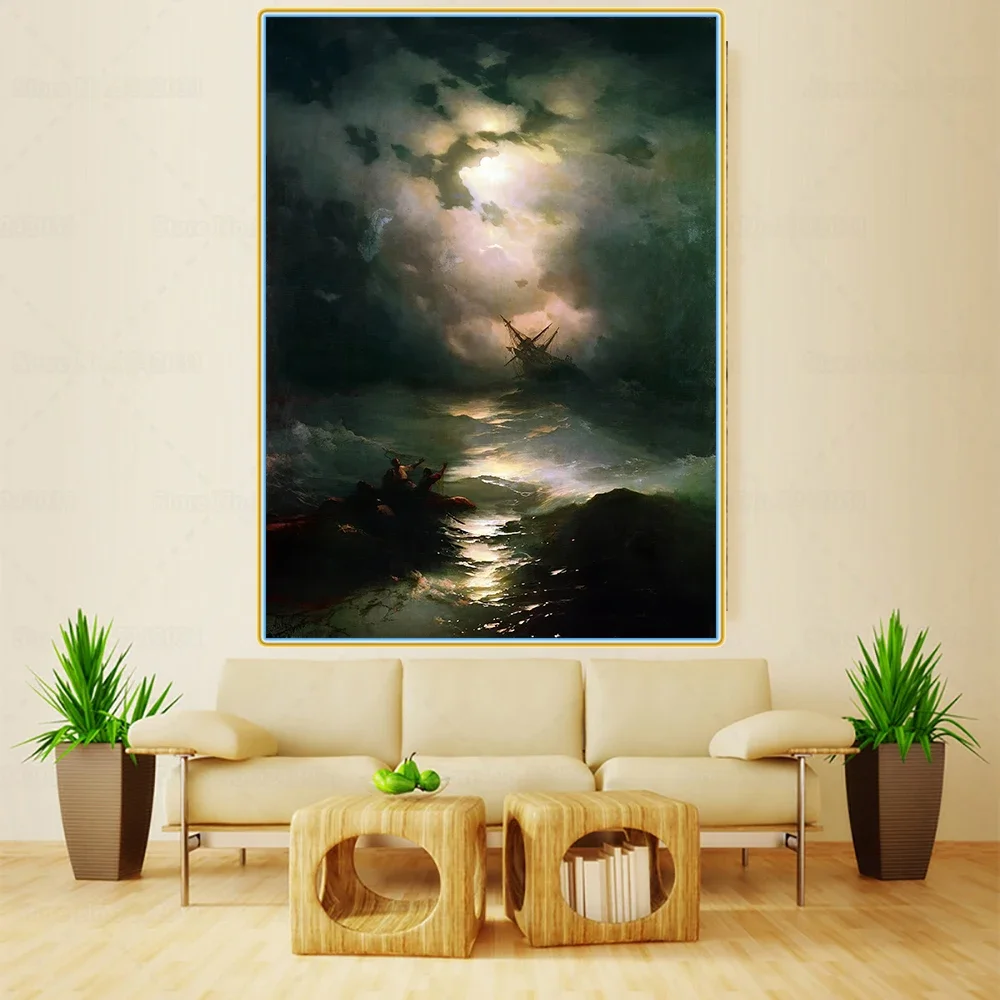 Иван Айвазовский &quotКорабльский на Северном море 1865&quot Холст Картина маслом